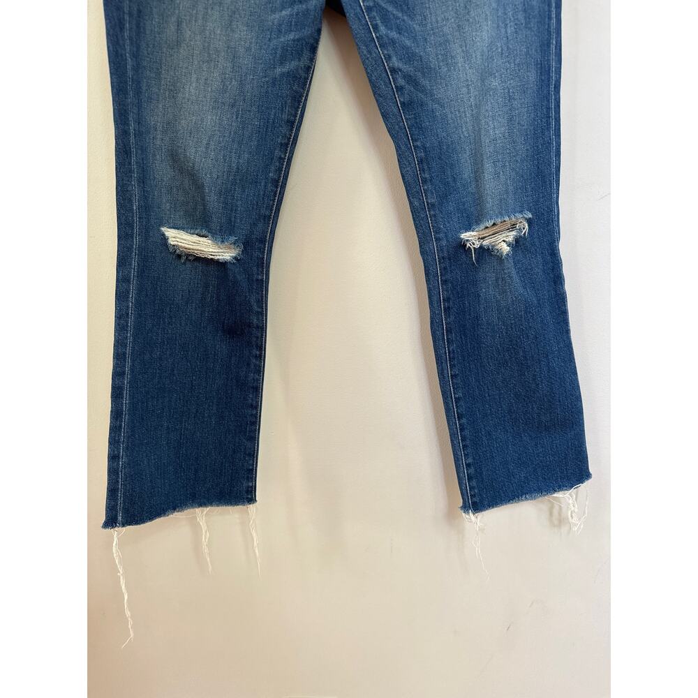 Madewell 10” High Rise Distressed Demi Bootcut Jeans Raw Hem Sz 28 Classic - Picture 4 of 6